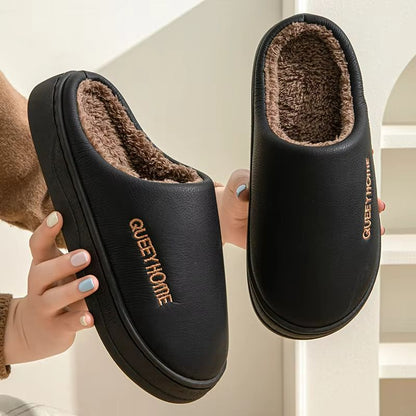 CozyDry Waterproof Cotton Slippers – Anti-Slip Thick-Soled Warm Winter Slippers