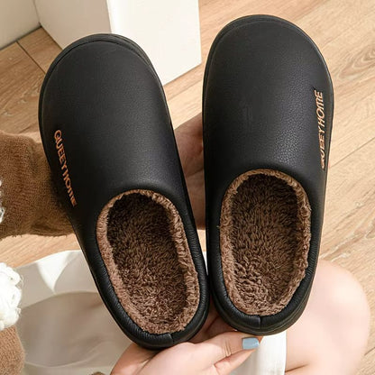 CozyDry Waterproof Cotton Slippers – Anti-Slip Thick-Soled Warm Winter Slippers
