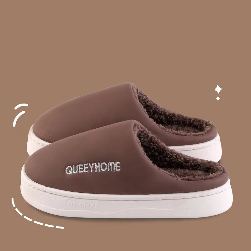 CozyDry Waterproof Cotton Slippers – Anti-Slip Thick-Soled Warm Winter Slippers