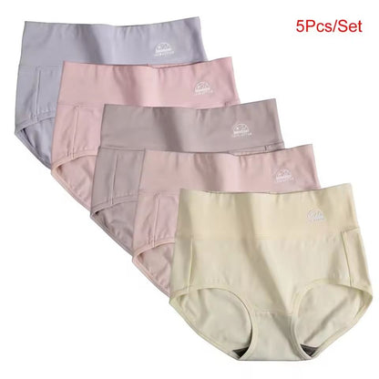 5 Pack Womens Cotton High Waisted Underwear Tummy Control Butt Lift Graphene Antibacterial Breathable Comfort No Ride Up