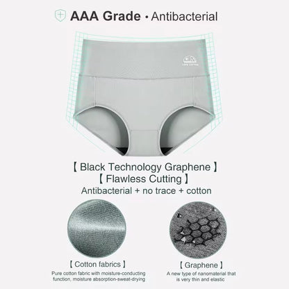 5 Pack Womens Cotton High Waisted Underwear Tummy Control Butt Lift Graphene Antibacterial Breathable Comfort No Ride Up
