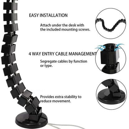 Spine Style Under Desk Cable Management Organizer