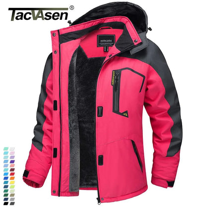 Winter Waterproof Ski Snowboard Jacket Womens Thermal Heavy Fleece Jacket Casual Work Rain Coat Windbreaker Park