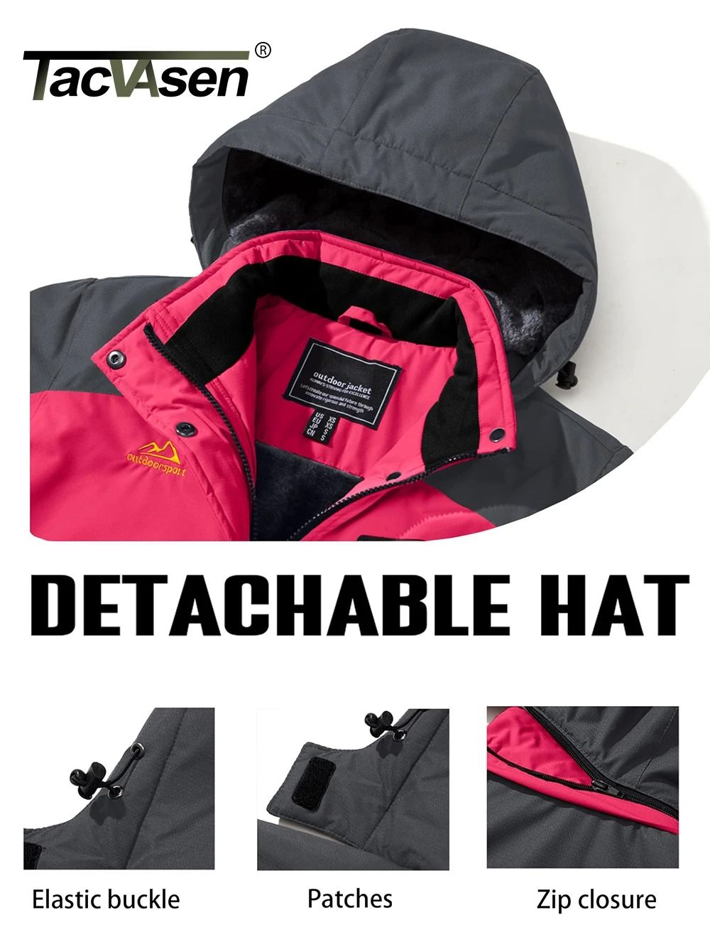 Winter Waterproof Ski Snowboard Jacket Womens Thermal Heavy Fleece Jacket Casual Work Rain Coat Windbreaker Park