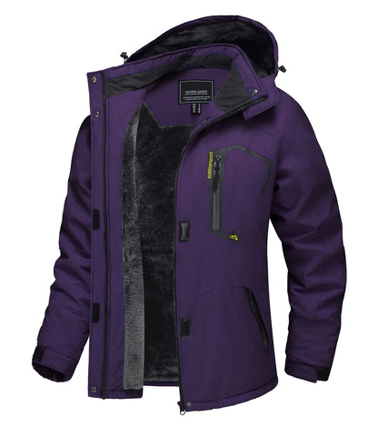 Winter Waterproof Ski Snowboard Jacket Womens Thermal Heavy Fleece Jacket Casual Work Rain Coat Windbreaker Park