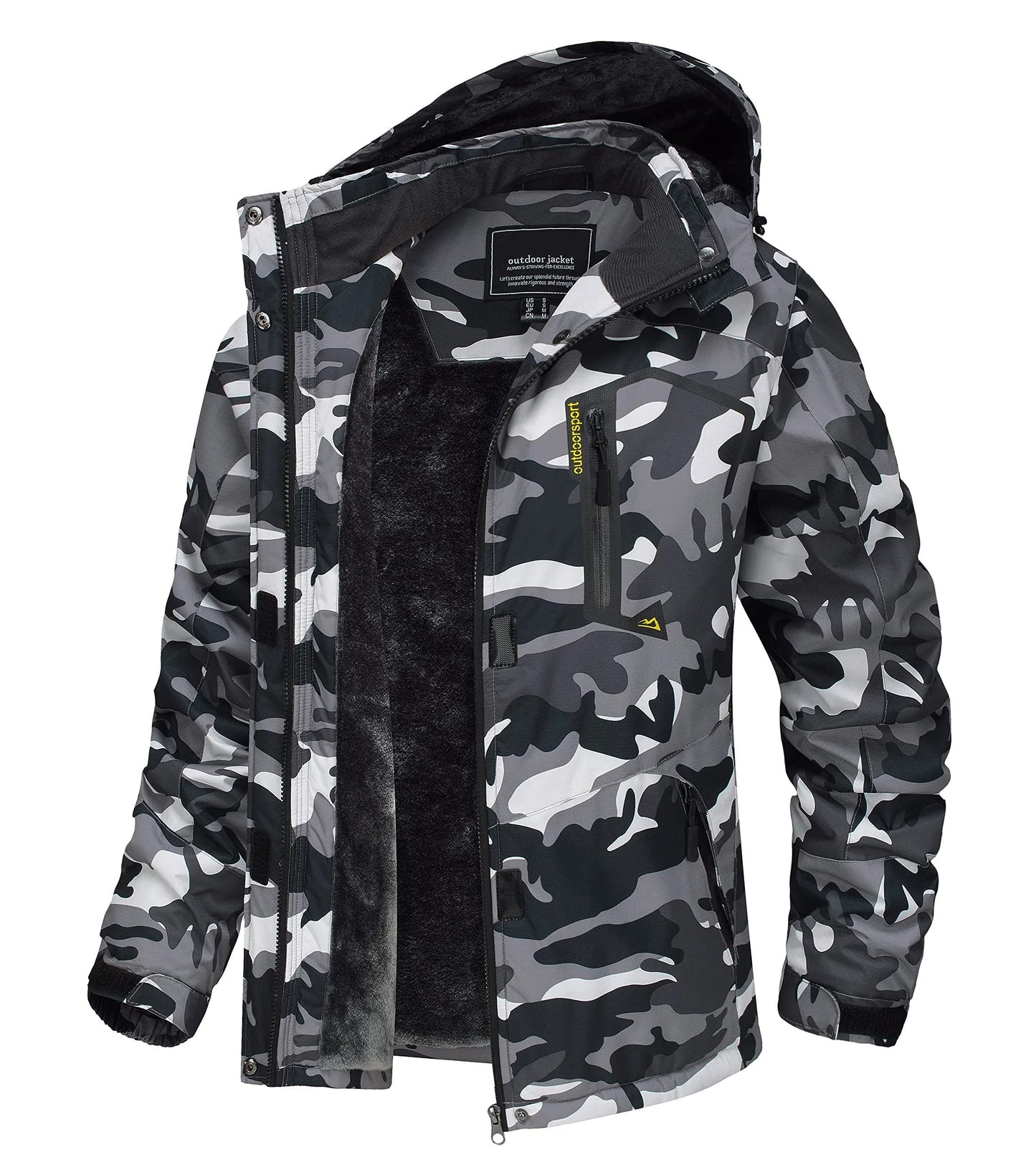 Winter Waterproof Ski Snowboard Jacket Womens Thermal Heavy Fleece Jacket Casual Work Rain Coat Windbreaker Park