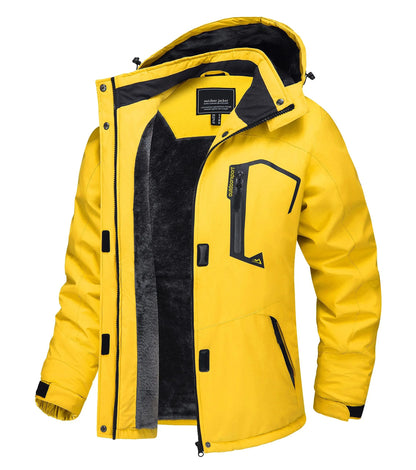 Winter Waterproof Ski Snowboard Jacket Womens Thermal Heavy Fleece Jacket Casual Work Rain Coat Windbreaker Park