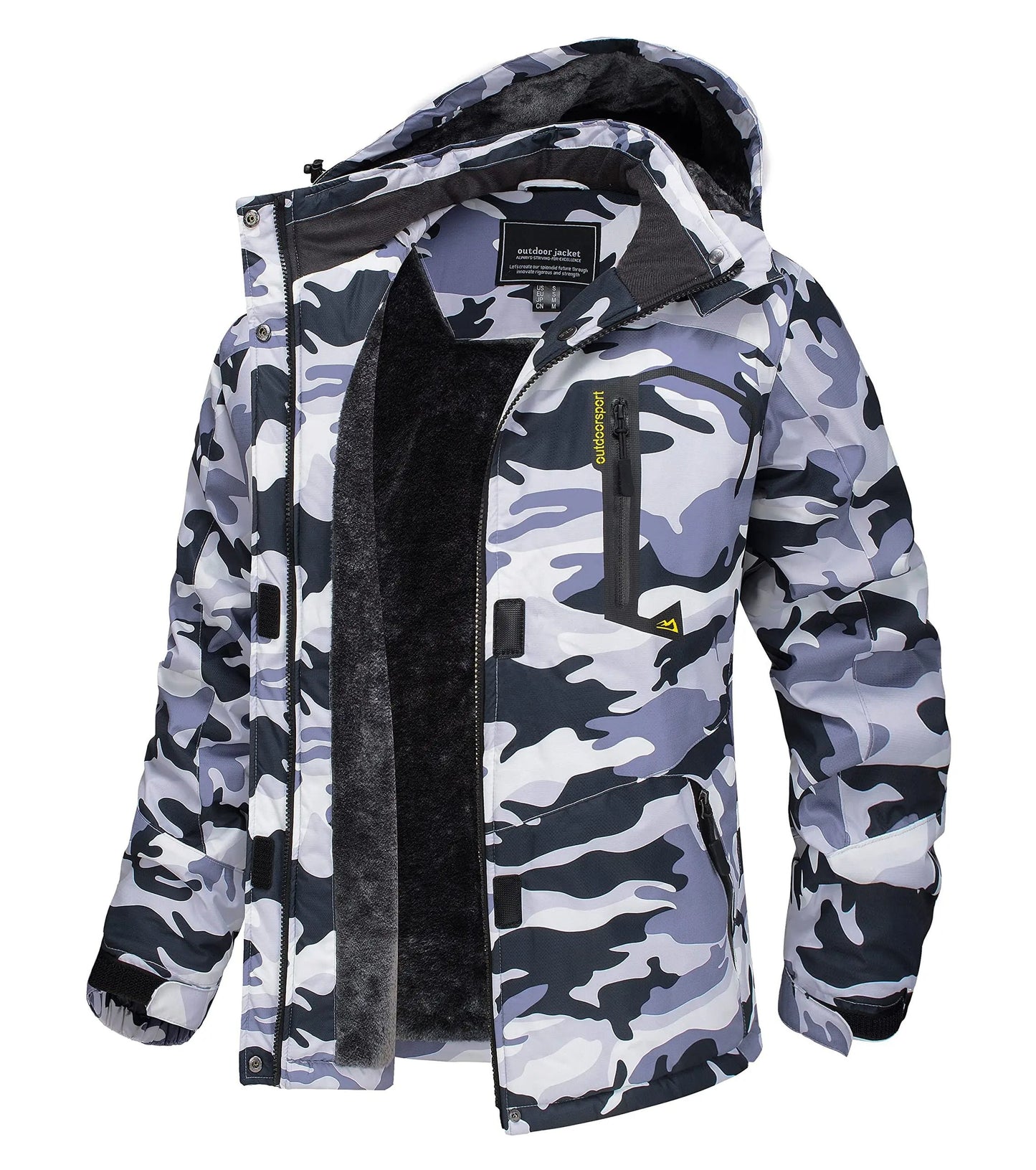 Winter Waterproof Ski Snowboard Jacket Womens Thermal Heavy Fleece Jacket Casual Work Rain Coat Windbreaker Park