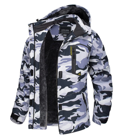 Winter Waterproof Ski Snowboard Jacket Womens Thermal Heavy Fleece Jacket Casual Work Rain Coat Windbreaker Park