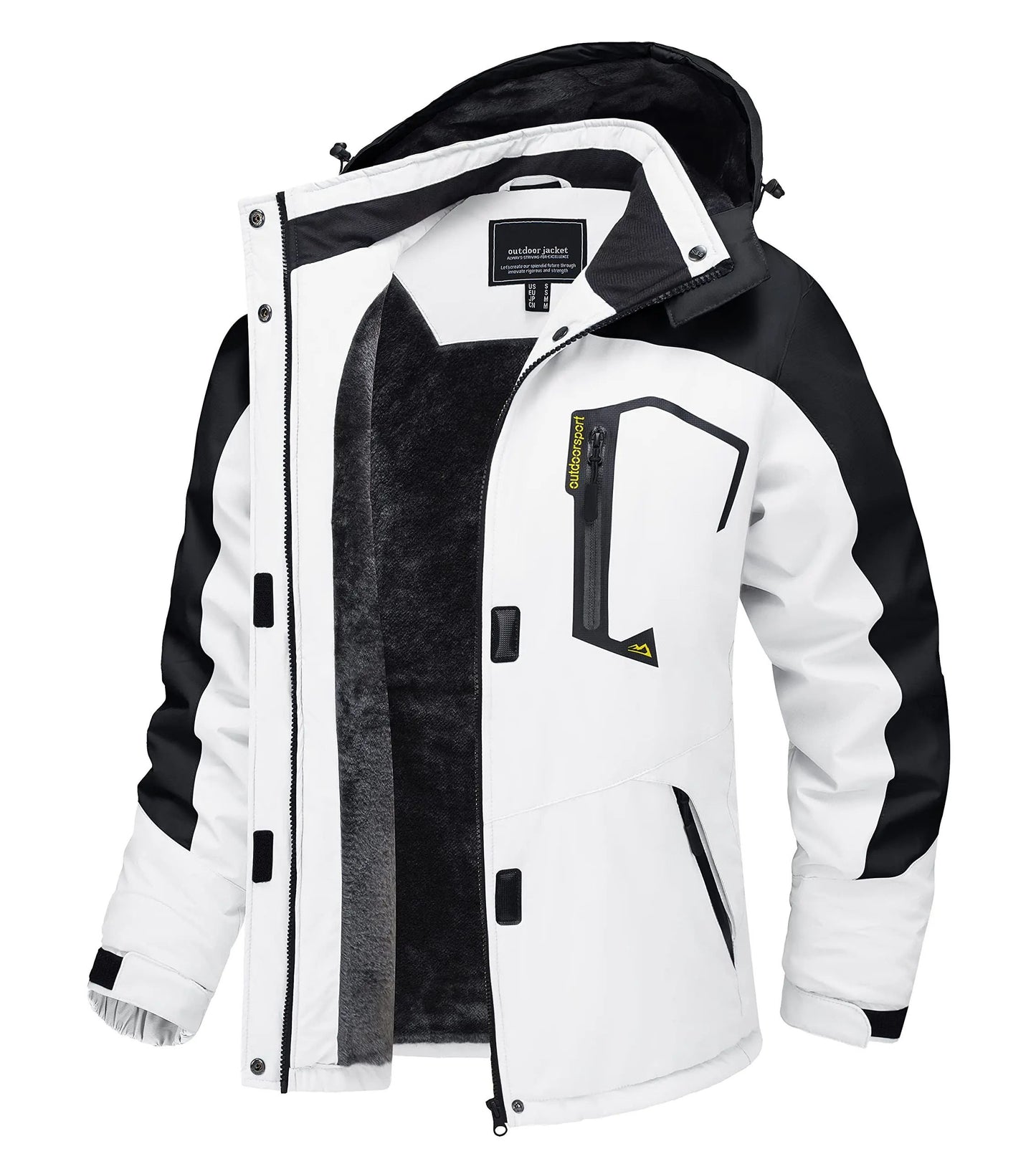Winter Waterproof Ski Snowboard Jacket Womens Thermal Heavy Fleece Jacket Casual Work Rain Coat Windbreaker Park