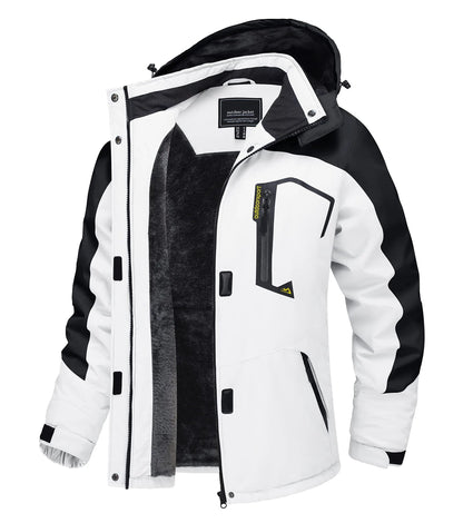 Winter Waterproof Ski Snowboard Jacket Womens Thermal Heavy Fleece Jacket Casual Work Rain Coat Windbreaker Park