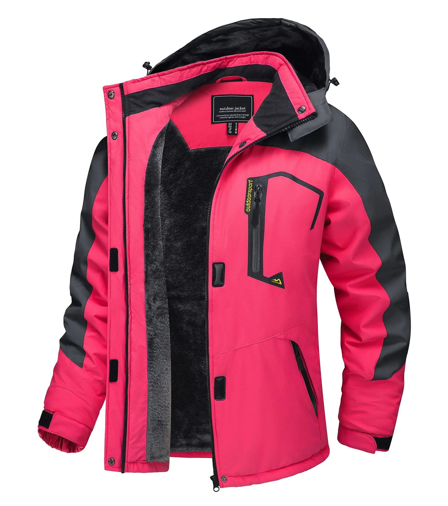 Winter Waterproof Ski Snowboard Jacket Womens Thermal Heavy Fleece Jacket Casual Work Rain Coat Windbreaker Park