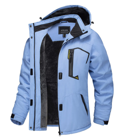 Winter Waterproof Ski Snowboard Jacket Womens Thermal Heavy Fleece Jacket Casual Work Rain Coat Windbreaker Park