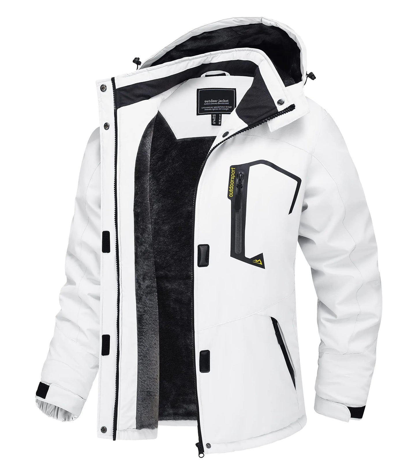 Winter Waterproof Ski Snowboard Jacket Womens Thermal Heavy Fleece Jacket Casual Work Rain Coat Windbreaker Park
