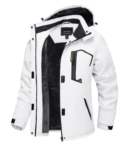 Winter Waterproof Ski Snowboard Jacket Womens Thermal Heavy Fleece Jacket Casual Work Rain Coat Windbreaker Park