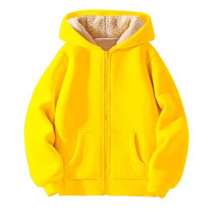 Kids Padded Lambwool Hooded Jacket