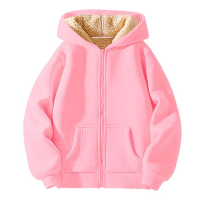 Kids Padded Lambwool Hooded Jacket