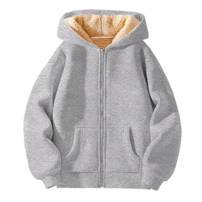 Kids Padded Lambwool Hooded Jacket