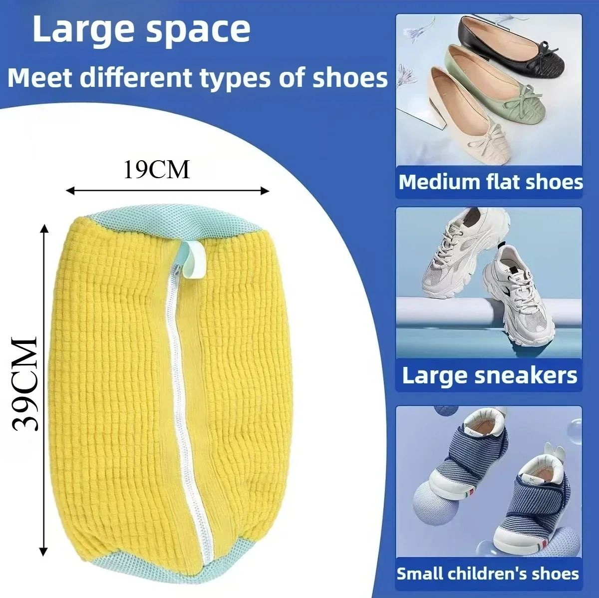 Machine Washable Shoe Washing and Drying Bag with Adjustable Strap