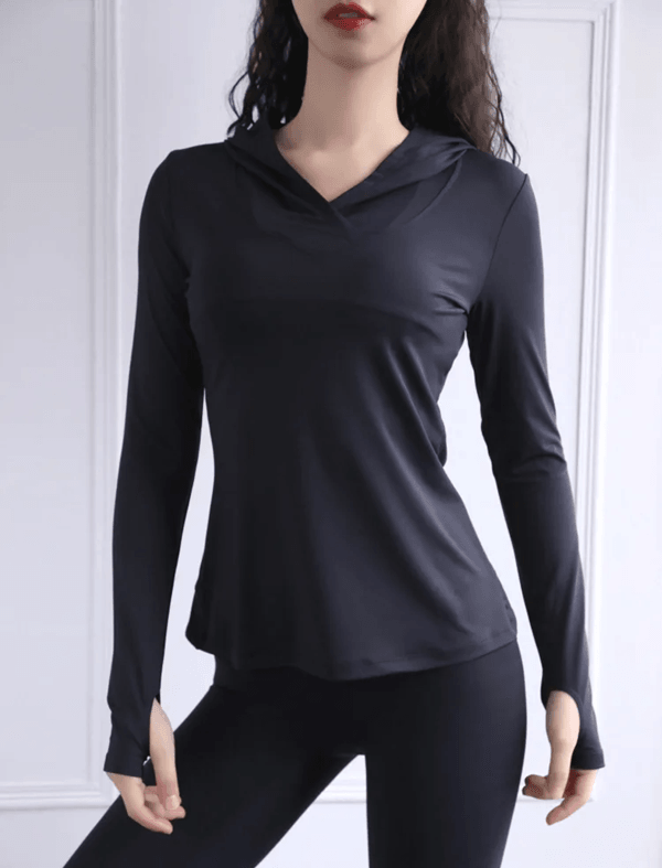 AirFlex Mesh Thumb Hole Yoga Top Lightweight Long-Sleeve Fitness Hoodie