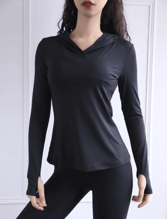 AirFlex Mesh Thumb Hole Yoga Top Lightweight Long-Sleeve Fitness Hoodie