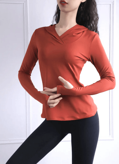 AirFlex Mesh Thumb Hole Yoga Top Lightweight Long-Sleeve Fitness Hoodie