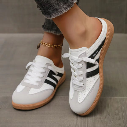 Women's Retro Slip-On Mule Sandals – Lightweight Backless Flat Shoes with Soft Bottom Comfort