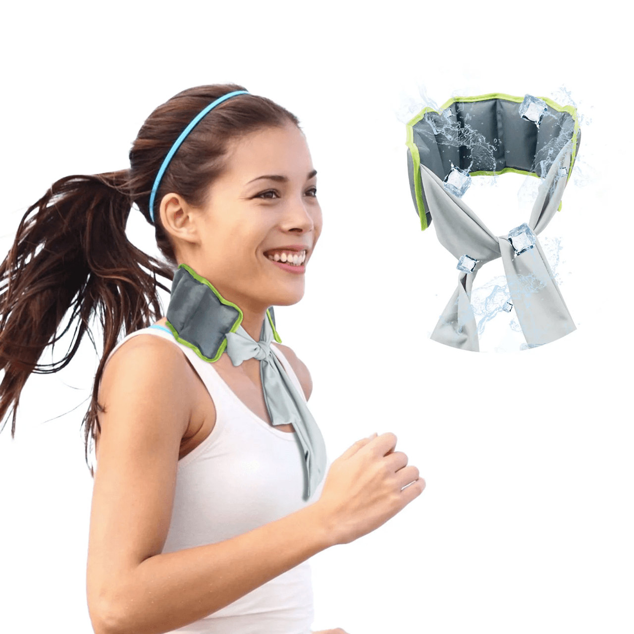 CoolComfort Evaporative Ice Neck Wrap Lightweight Reusable Cooling Scarf