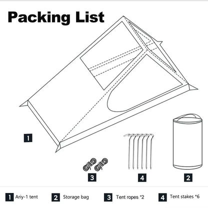 Ultralight 1-Person Backpacking Tent – Quick Setup Airy Mesh Shelter with Mosquito Protection for Camping & Trekking