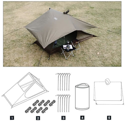 Ultralight 1-Person Backpacking Tent – Quick Setup Airy Mesh Shelter with Mosquito Protection for Camping & Trekking