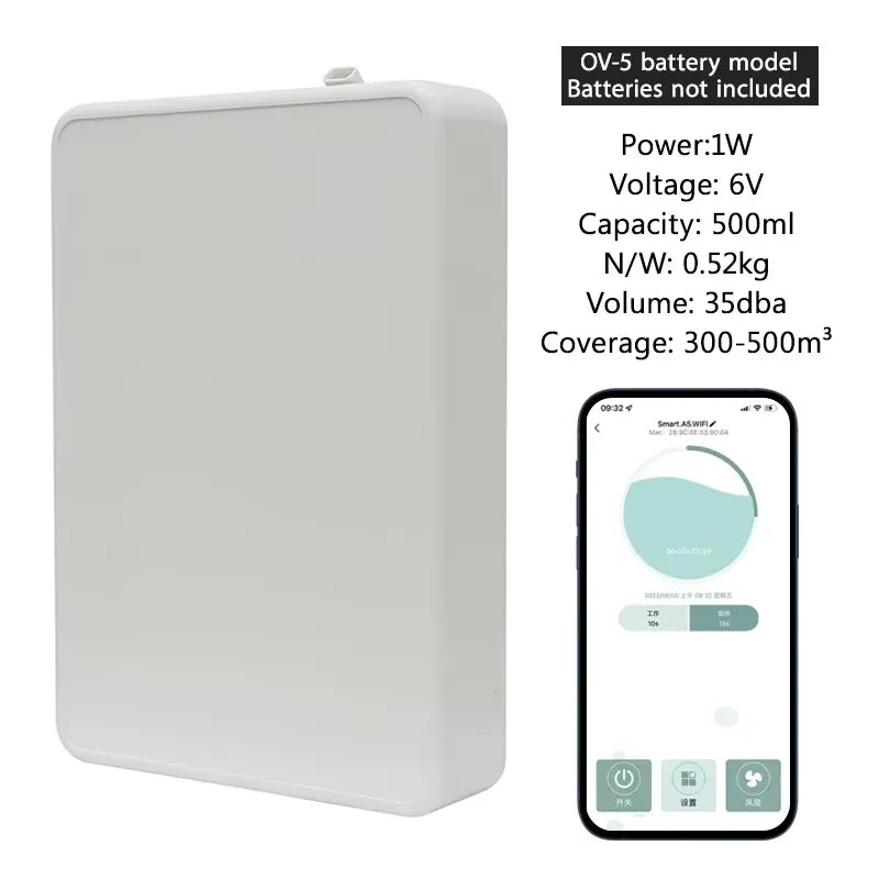 Smart Battery Fragrance Diffuser, Waterless Essential Oil Air Freshener, Hotel Professional Scent Machine