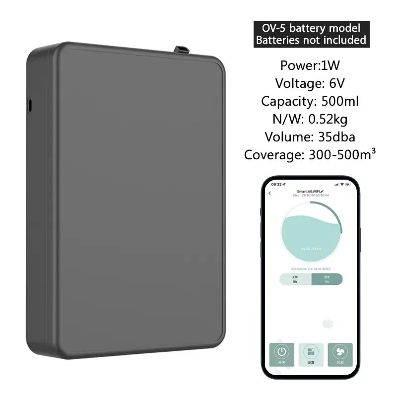 Smart Battery Fragrance Diffuser, Waterless Essential Oil Air Freshener, Hotel Professional Scent Machine