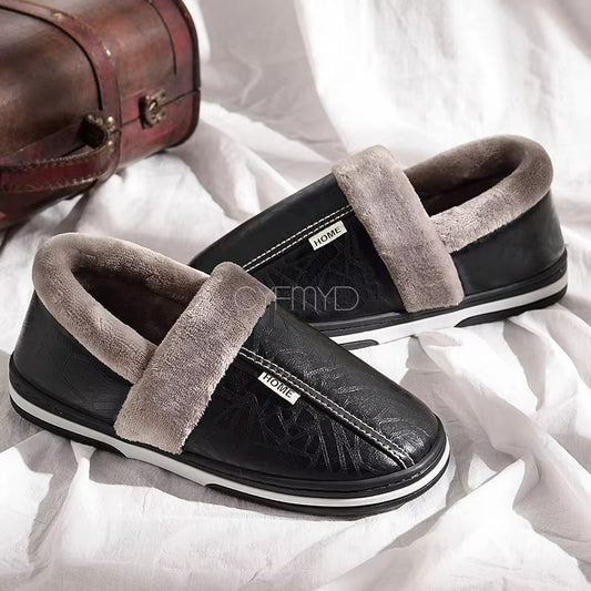 CozyStep Men's Winter Plush Slippers – Waterproof, Warm & Durable