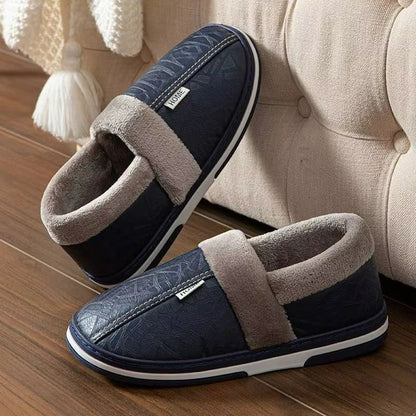 CozyStep Men's Winter Plush Slippers – Waterproof, Warm & Durable