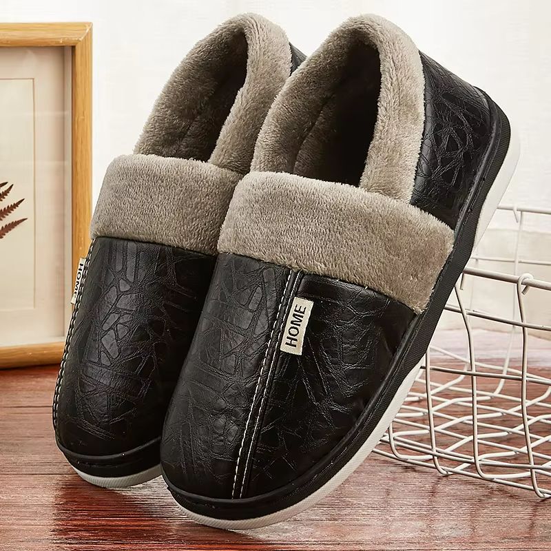 CozyStep Men's Winter Plush Slippers – Waterproof, Warm & Durable