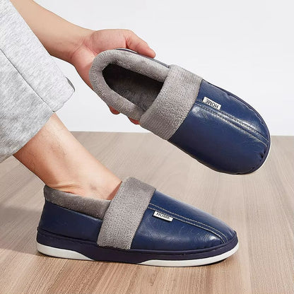 CozyStep Men's Winter Plush Slippers – Waterproof, Warm & Durable