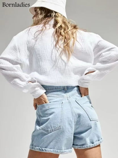 BreezeCotton Women's Long Sleeve Shirt – Lightweight, Stylish & 100% Cotton Comfort