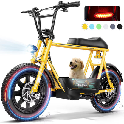 819W All-Terrain Electric Scooter with Seat – Fat Tire Commuter Ebike for Adults & Teens with Carry Basket