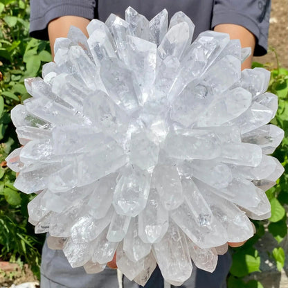 Natural White Crystal Cluster, Single Point Mineral Specimen for Healing, Energy