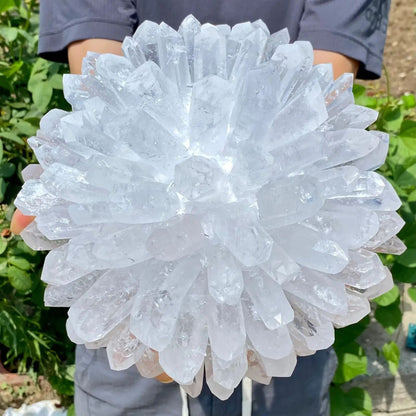 Natural White Crystal Cluster, Single Point Mineral Specimen for Healing, Energy