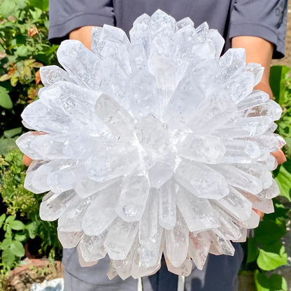 Natural White Crystal Cluster, Single Point Mineral Specimen for Healing, Energy