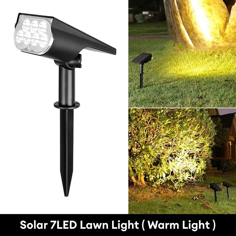 Ultra Bright 7LED Solar Light Spotlights, Outdoor Landscape Wall Light, Waterproof Adjustable Lawn Garden Yard Lighting