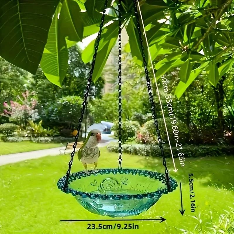Hanging Bird Bath and Feeder Outdoor Bird Food Tray for Garden Decoration