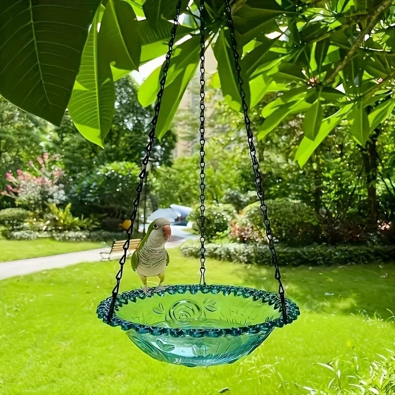 Hanging Bird Bath and Feeder Outdoor Bird Food Tray for Garden Decoration
