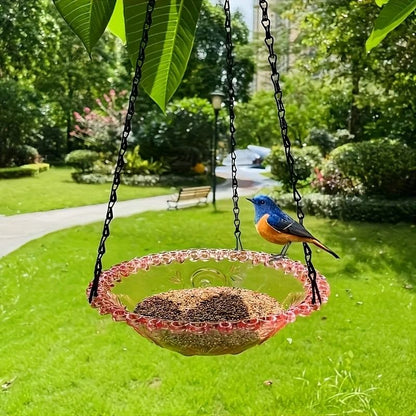 Hanging Bird Bath and Feeder Outdoor Bird Food Tray for Garden Decoration
