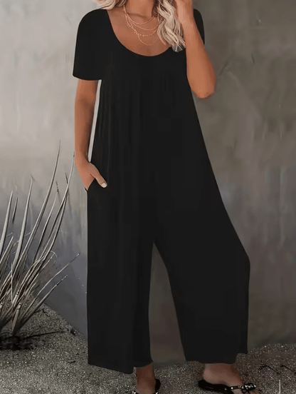 EasyFlow Plus Size Womens Summer Jumpsuit with Pockets