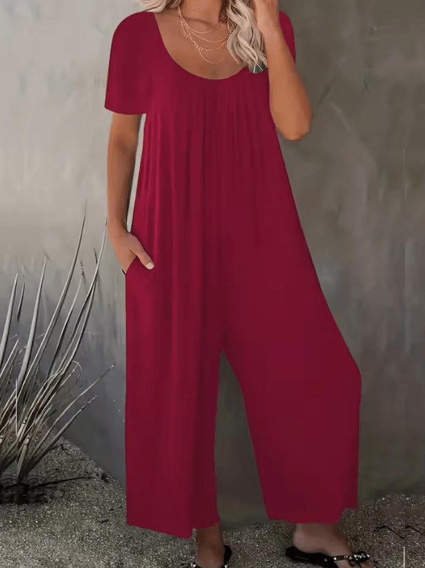 EasyFlow Plus Size Womens Summer Jumpsuit with Pockets