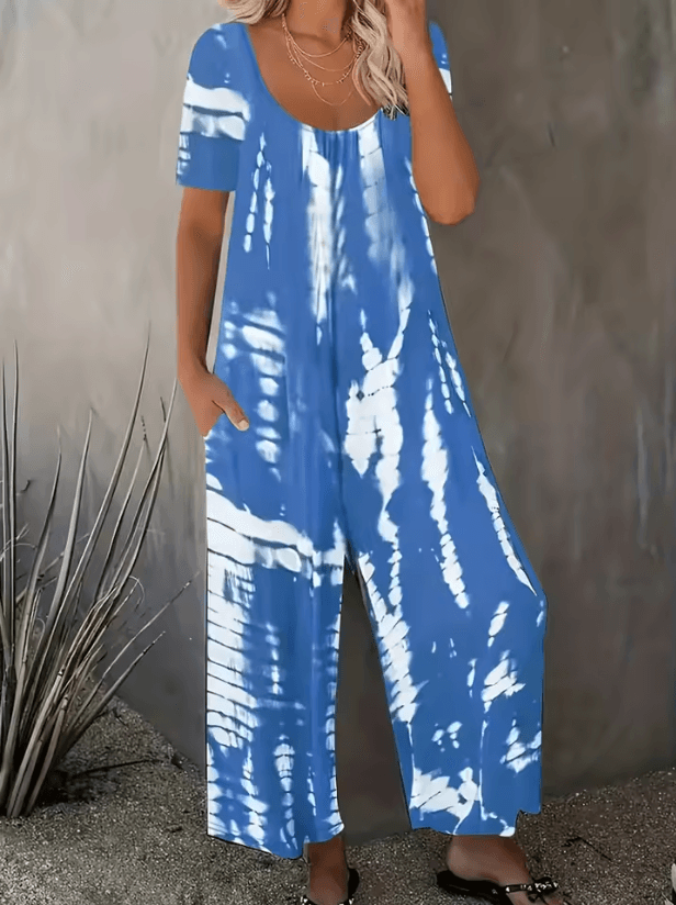 EasyFlow Plus Size Womens Summer Jumpsuit with Pockets