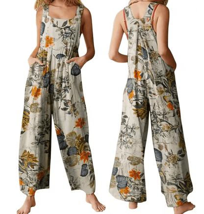 LeafEase Womens Cotton Linen Jumpsuit with Pockets