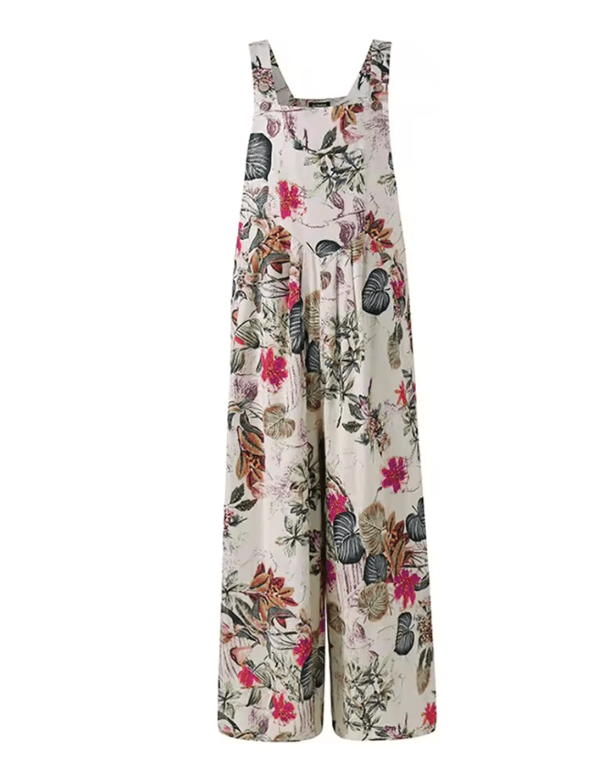 LeafEase Womens Cotton Linen Jumpsuit with Pockets